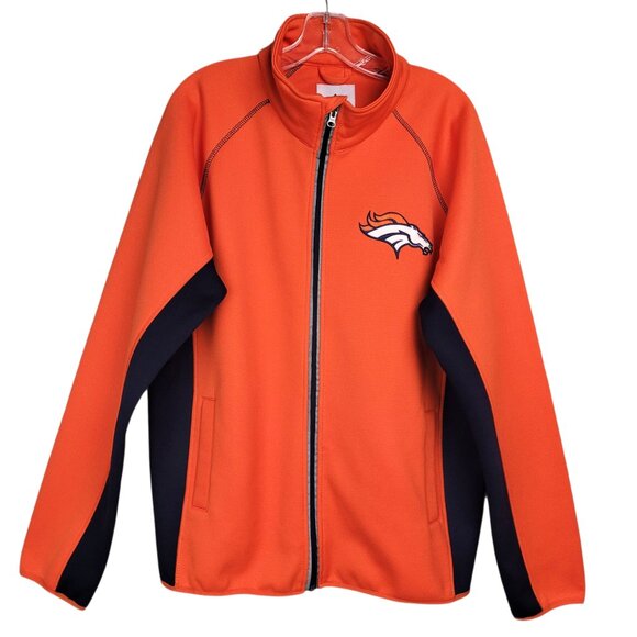 Denver Broncos NFL G-lll Jacket Men's L Orange Knit Fleece Lined Full Zip NWOT - Picture 1 of 14